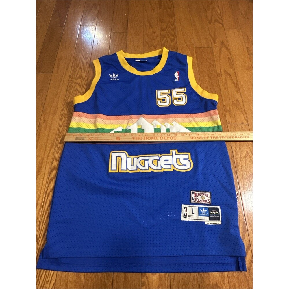Denver Nuggets Basketball Jersey Mens Large NBA Dikembe Mutombo 55 Adidas - - Picture 6 of 8